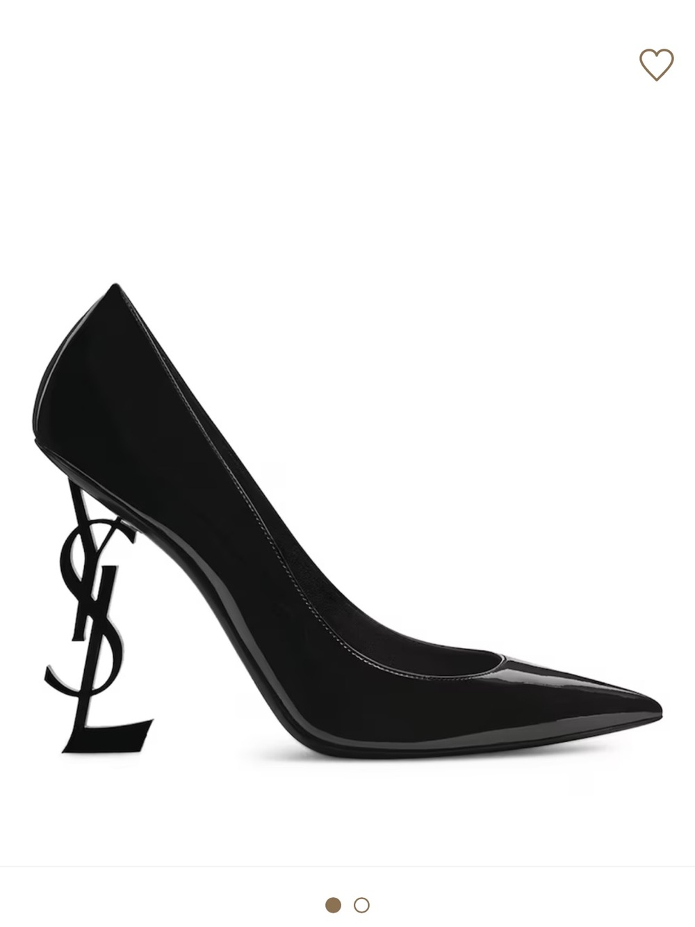 Saint Laurent Black Patent Logo-Heel Pointed Pump